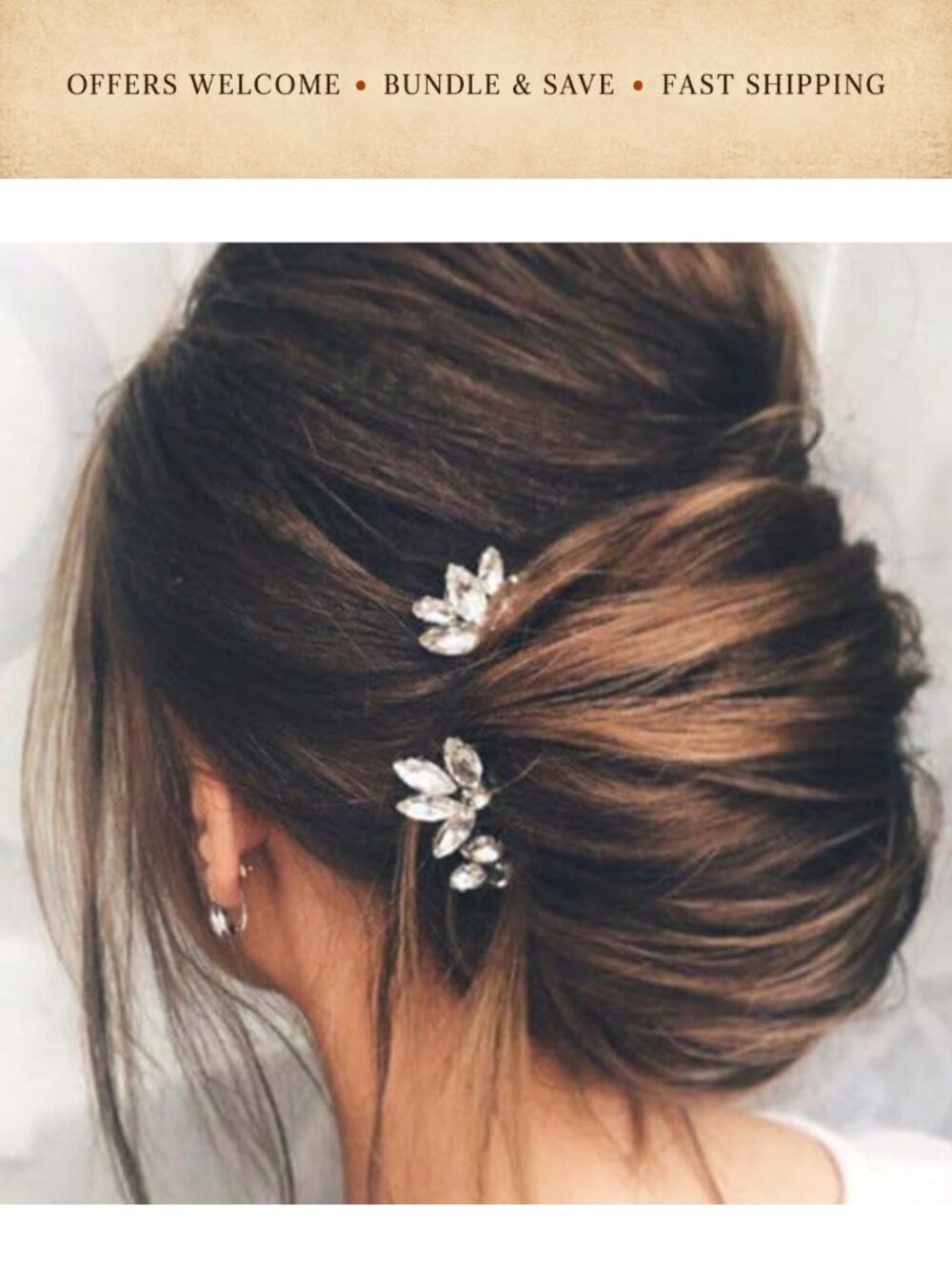 Rhinestone Crystal Bridal Hair Pins Wedding Hair Accessories Set of 3